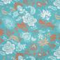 Preview: Viskose Voile Ibiza, Paisley Blumen Tiffany, Mint